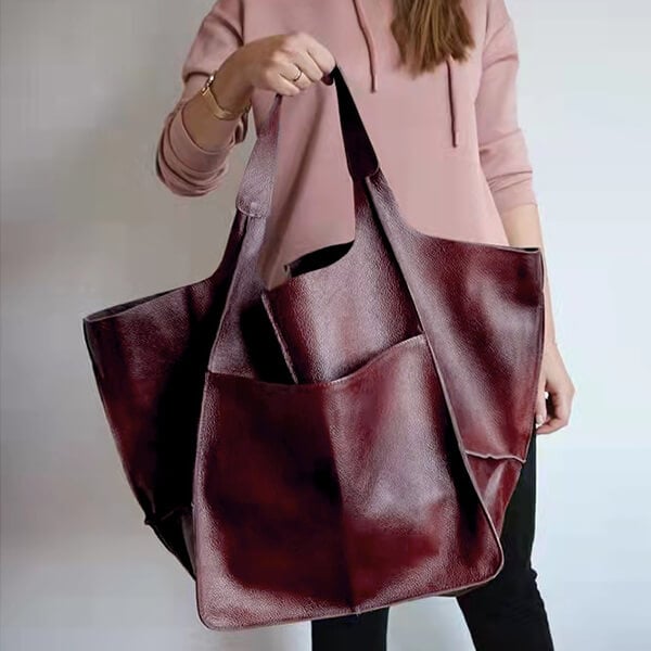 JansenStyle™ Xylia | Nieuwe oversized handgemaakte vegan leren handtas