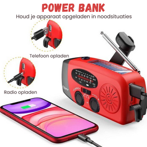 JansenStyle™ - Noodradio zaklamp en powerbank