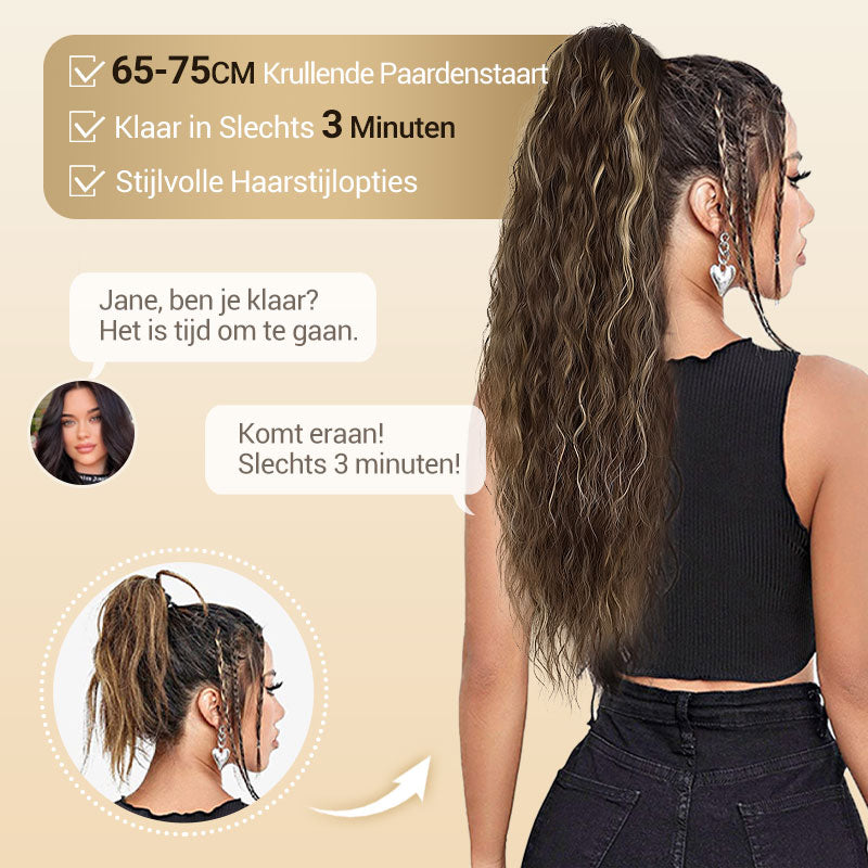 🔥Gewild product-49%KORTING🔥Krullend Golvend Pluizig Haar Extensie met Paardestaart