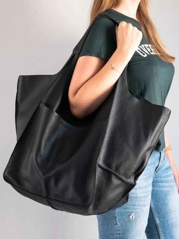 JansenStyle™ Xylia | Nieuwe oversized handgemaakte vegan leren handtas