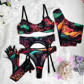 JansenStyle™ Mila - 5-delige tie dye lingerie set