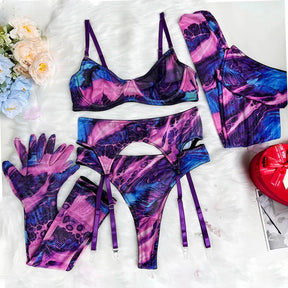 JansenStyle™ Mila - 5-delige tie dye lingerie set