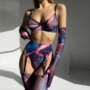 JansenStyle™ Mila - 5-delige tie dye lingerie set