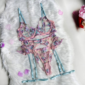 JansenStyle™ Adaia | 3-delige Franse Bloemen Lingerie Set