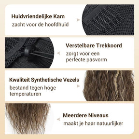 🔥Gewild product-49%KORTING🔥Krullend Golvend Pluizig Haar Extensie met Paardestaart