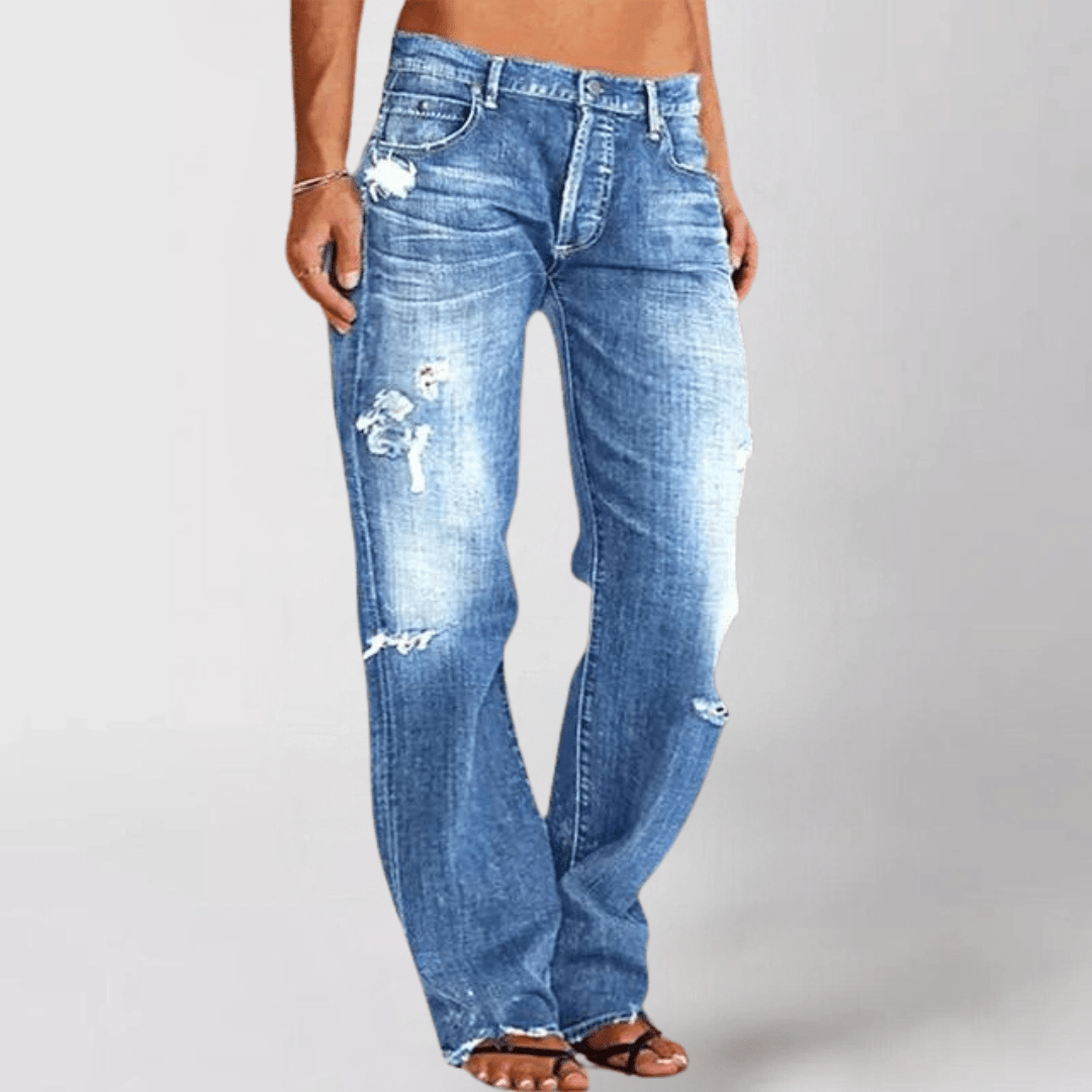 JansenStyle™ Eveline - DENIMJEANS MET WIJDE PIJPEN