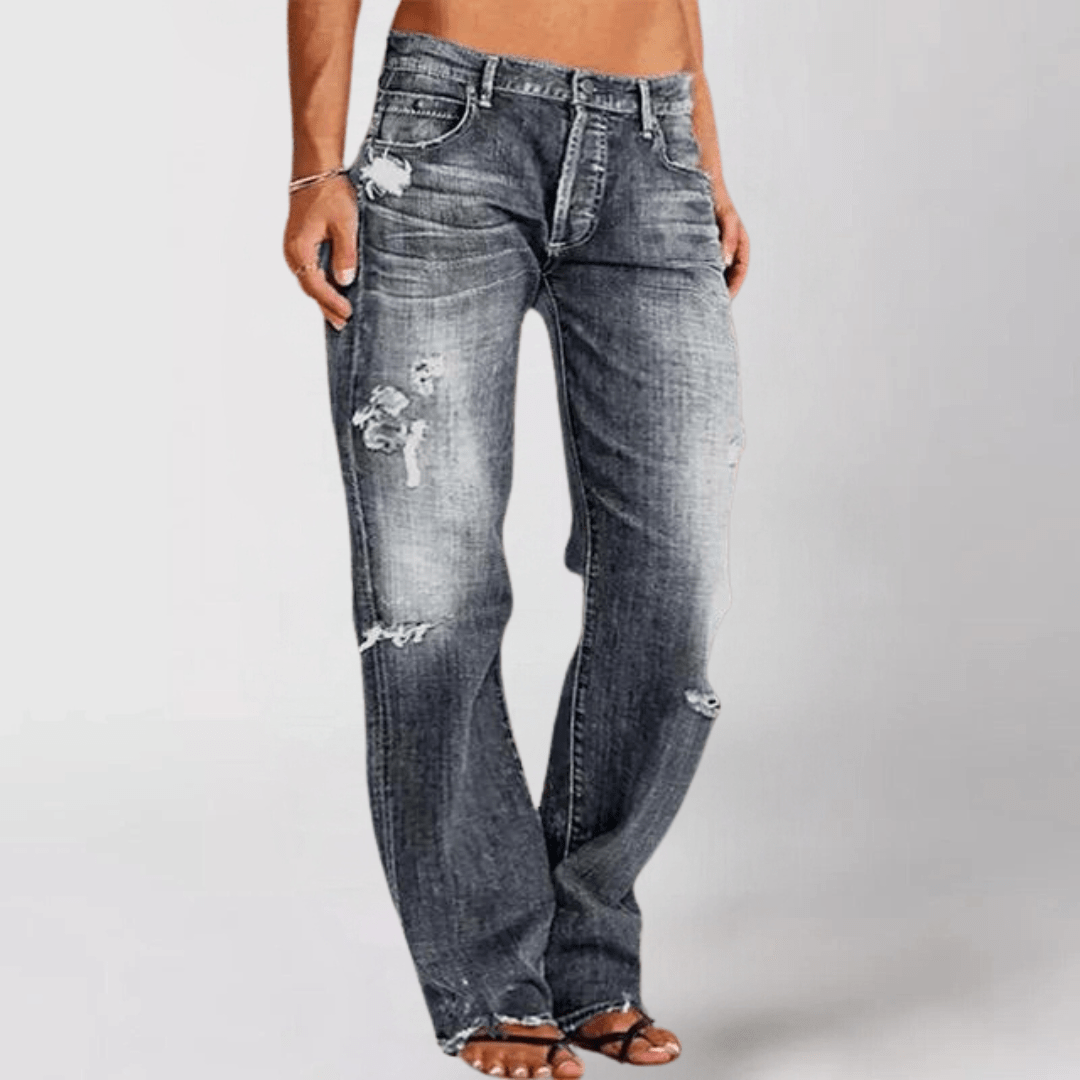 JansenStyle™ Eveline - DENIMJEANS MET WIJDE PIJPEN