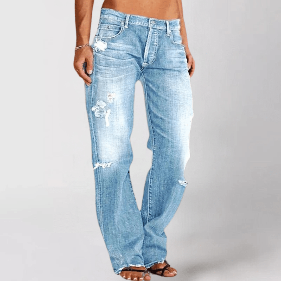 JansenStyle™ Eveline - DENIMJEANS MET WIJDE PIJPEN