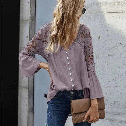 JansenStyle™ Hanne - Floral Lace Blouse