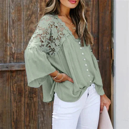 JansenStyle™ Hanne - Floral Lace Blouse