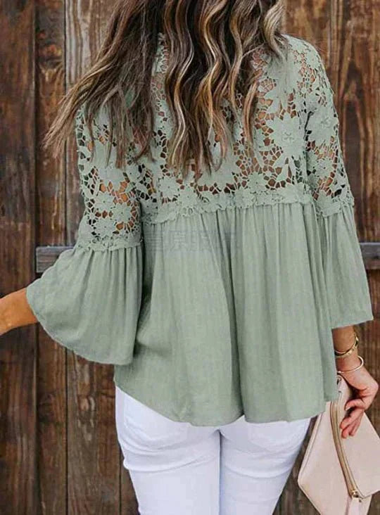 JansenStyle™ Hanne - Floral Lace Blouse