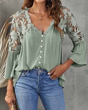 JansenStyle™ Hanne - Floral Lace Blouse