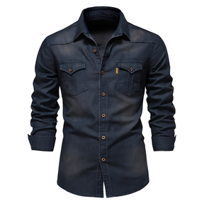 Ruggiero™ - Chemise en denim de coton pour homme